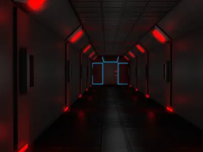 Sci Fi corridor 3D model shop