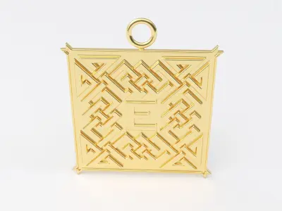 Celtic pendant letter E 3D print model
