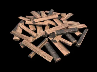 Logs Chopped - PBR - Textured Low-poly 3D model