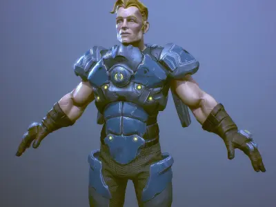 Space trooper Low-poly 3D model