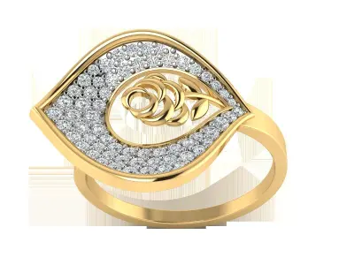 Light Weight Rose Gold Diamond Ring  -P S-33 A R 3D print model
