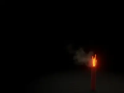 Flare torch animated looping Low-poly 3D model