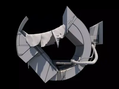 Syd Mead futuristic vehicle Low-poly 3D model