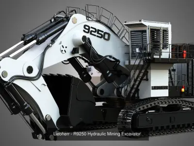 Hydraulic Mining Excavators  3 in 1 3D Model Pack