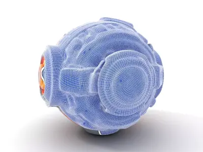 Futuristic Spherical Drone Model Pack with Advanced Detailing Low-poly 3D model