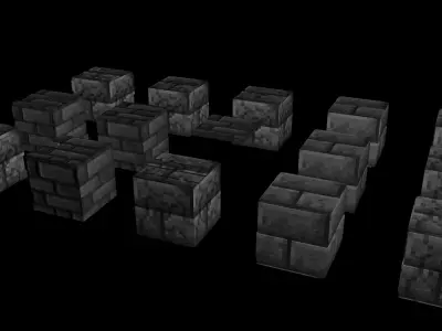 Set of Deepslate Blocks Free 3D model