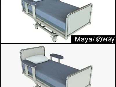 Hospital Bed 3D model 3D model