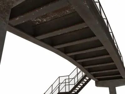 Pedestrian Bridge Low-poly 3D model