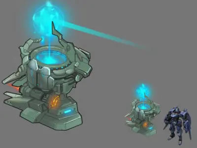 Rotating turret - laser type 03 3D model