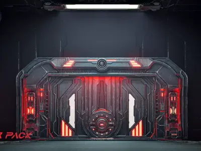 Sci-fi Door Pack 3D model