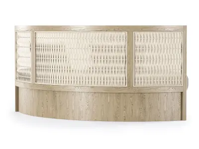 Isabel wooden rattan loveseat IS25 by Bpoint Design  3D model