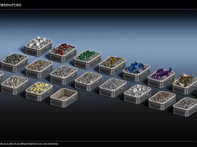 Scifi Commodities Trade Goods Loot Collection Low-poly 3D model