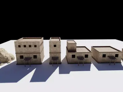 desert Houses Low-poly 3D model