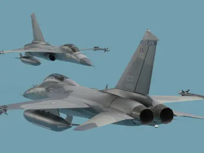  Military Fighting Jet AIDC F-CK-1 Ching-Kuo Rigged for Cinema 4D 