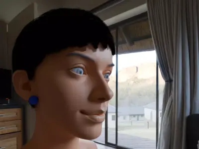 Base Mesh Eyelashes Eyebrows Girl Face  Low-poly 3D model