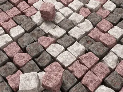 Paving granite chipped n1  3D model