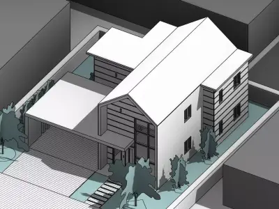 Residential Modern Bungalow 3D model