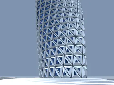 Parametric Twisted Skyscraper with Grasshopper 3D model