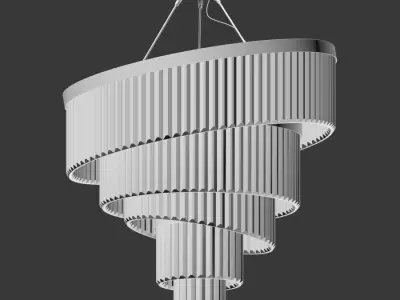 Gold Plated Spiral Crystal Designer Chandelier 3D model