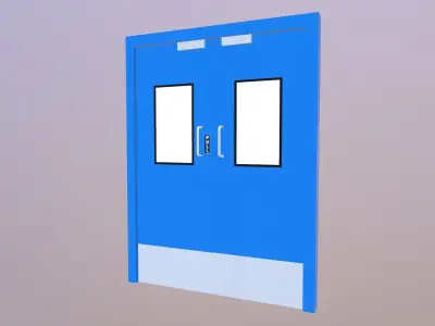 Steel Door Push Pull Low-poly 3D model