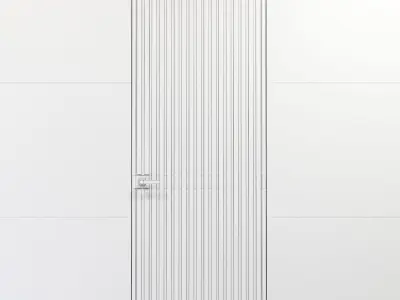 Wall bathroom door with mirrored stripes 3D model