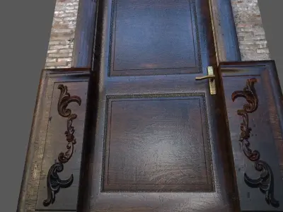 Old Wood Door Low-poly 3D model shop