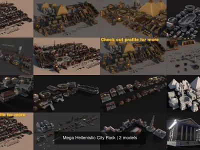 Roman greek Outpost Low-poly 3D model