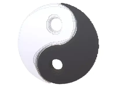 Voxel Taiji v2 001 Low-poly 3D model