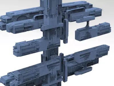 Sci-Fi City Maze Labyrinth blocks 1 3D model