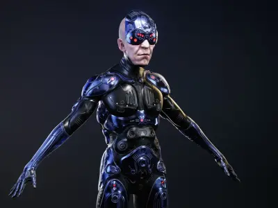 Sci-Fi Robot-M5 Low-poly 3D model