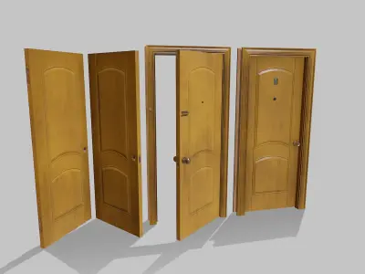 Door yellow 05 Low-poly 3D model
