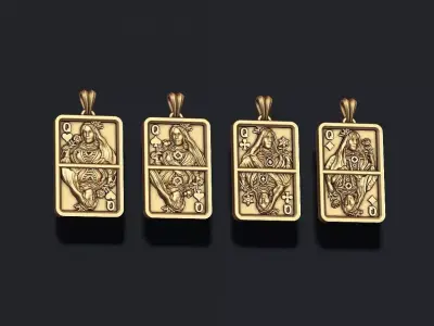 playing cards Queen pendant light pack set