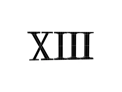 Roman Numerals 13 v1 001 Low-poly 3D model