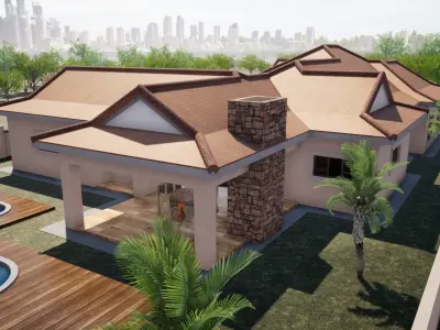THREE BEDROOM HOUSE 3D model