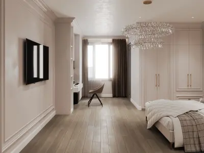 Bedroom design Interior style Neoclassical 3D model