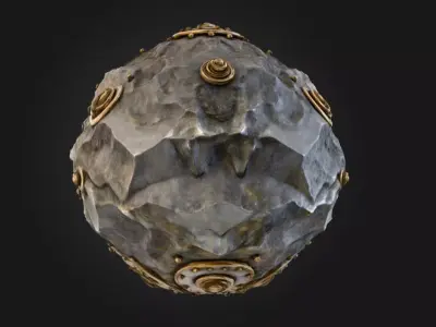 Steampunk Astro Rock Low-poly 3D model