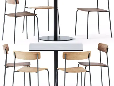 Square T-Table by Tribu 3D model