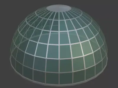 Simple Greenhouse Glass Dome Free low-poly 3D model
