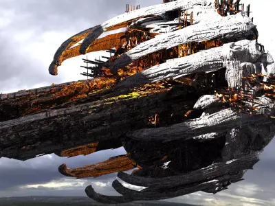 Sci Fi Wraith Claw City interceptor Tower Huge 4  3D model