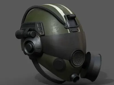 Helmet gas mask scifi military futuristic technology  Low-poly 3D model