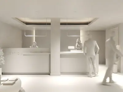 Office interior Reception Lobby scene 3D model