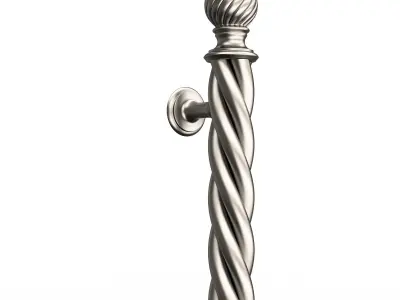 Classic Door Handle 04 Chrome Low-poly 3D model