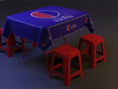 Street food table 3D model