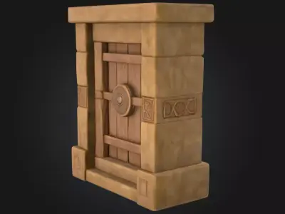 Ancient Stone Portal Low-poly 3D model
