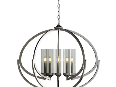 Evoke Collection 5 Light Polished Nickel Chandelier 3D model