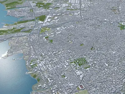 Port au Prince Haiti 20km Low-poly 3D model