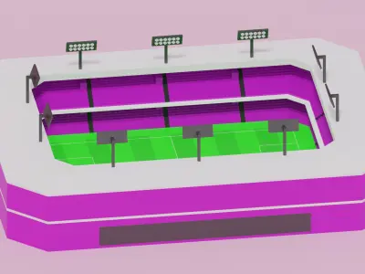 Cartoon Soccer Football Stadium 3D model