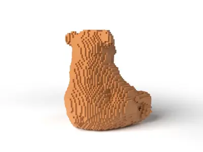 CandyBear Minecraft Voxel Low-poly 3D model