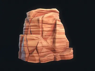 Stylized Desert Rock 4 Low-poly 3D model