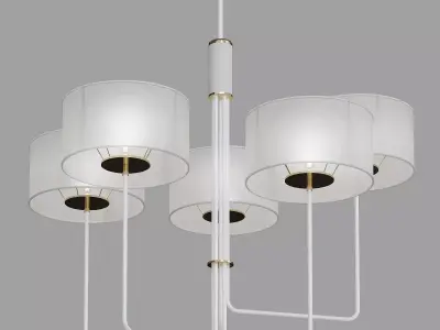 Quintet modern chandelier 3D model